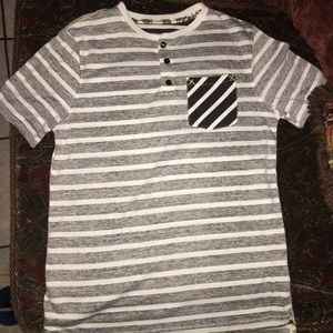 Boys shirt gray black and white in color